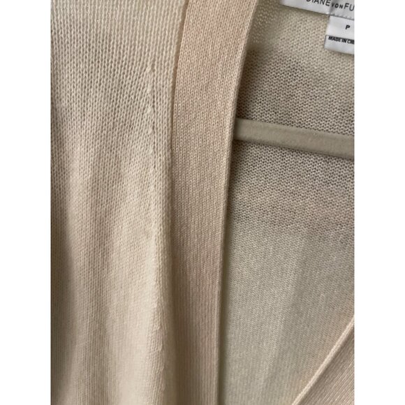 Diane Von Furstenburg 100% Cashmere Cardigan Sz P - Picture 10 of 12